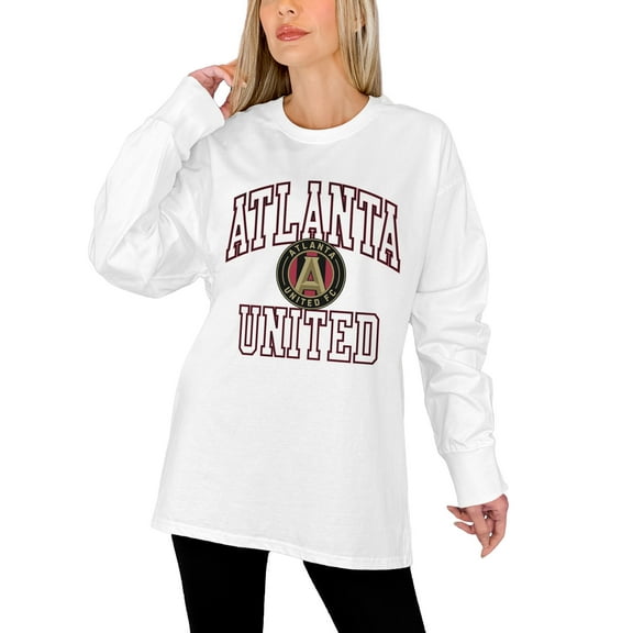 Women's Gameday Couture White Atlanta United FC Oversized Long Sleeve T-Shirt