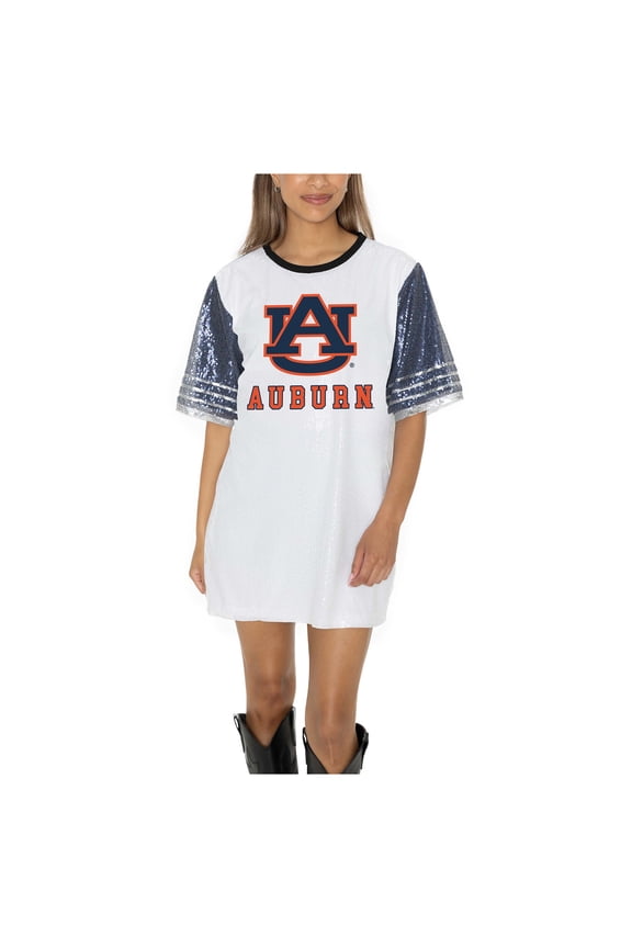 Women's Gameday Couture  White Auburn Tigers Full Sequin Jersey Dress