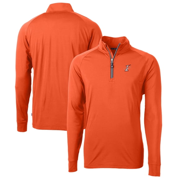 Men's Cutter & Buck Orange Albuquerque Isotopes Adapt Eco Knit Stretch Recycled Quarter-Zip Pullover