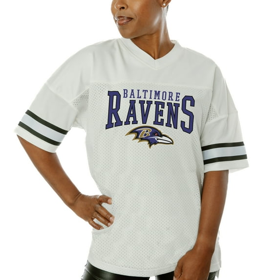 Women's Gameday Couture White Baltimore Ravens Top Recruit Side Slit V-Neck Fashion Jersey