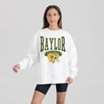 thumbnail image 1 of Women's Gameday Couture White Baylor Bears Oversized Good Vibes Premium Fleece Drop Shoulder Pullover Sweatshirt, 1 of 1