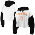 thumbnail image 1 of Women's Gameday Couture White/Black Clemson Tigers Good Time Color Block Cropped Hoodie, 1 of 3