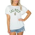 thumbnail image 1 of Women's Gameday Couture  White Cal Poly Mustangs Arch Logo Flutter Sleeve Lightweight T-Shirt, 1 of 2