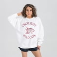thumbnail image 1 of Women's Gameday Couture White Cal State Chico Wildcats Oversized Good Vibes Premium Fleece Drop Shoulder Pullover, 1 of 1