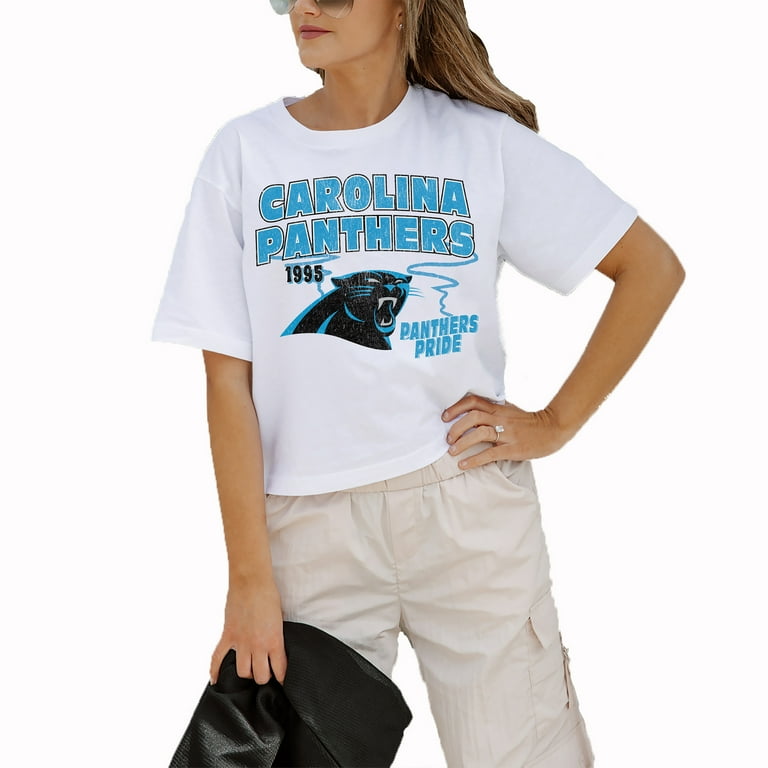 Women's Gameday Couture White Carolina Panthers Gameday Goals Boxy