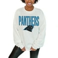 thumbnail image 1 of Women's Gameday Couture  White Carolina Panthers  Just Go With It Oversized Long Sleeve Crewneck Sweatshirt, 1 of 2