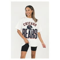 Women's Gameday Couture  White Chicago Bears Oversized Classic Fierce Focus T-Shirt
