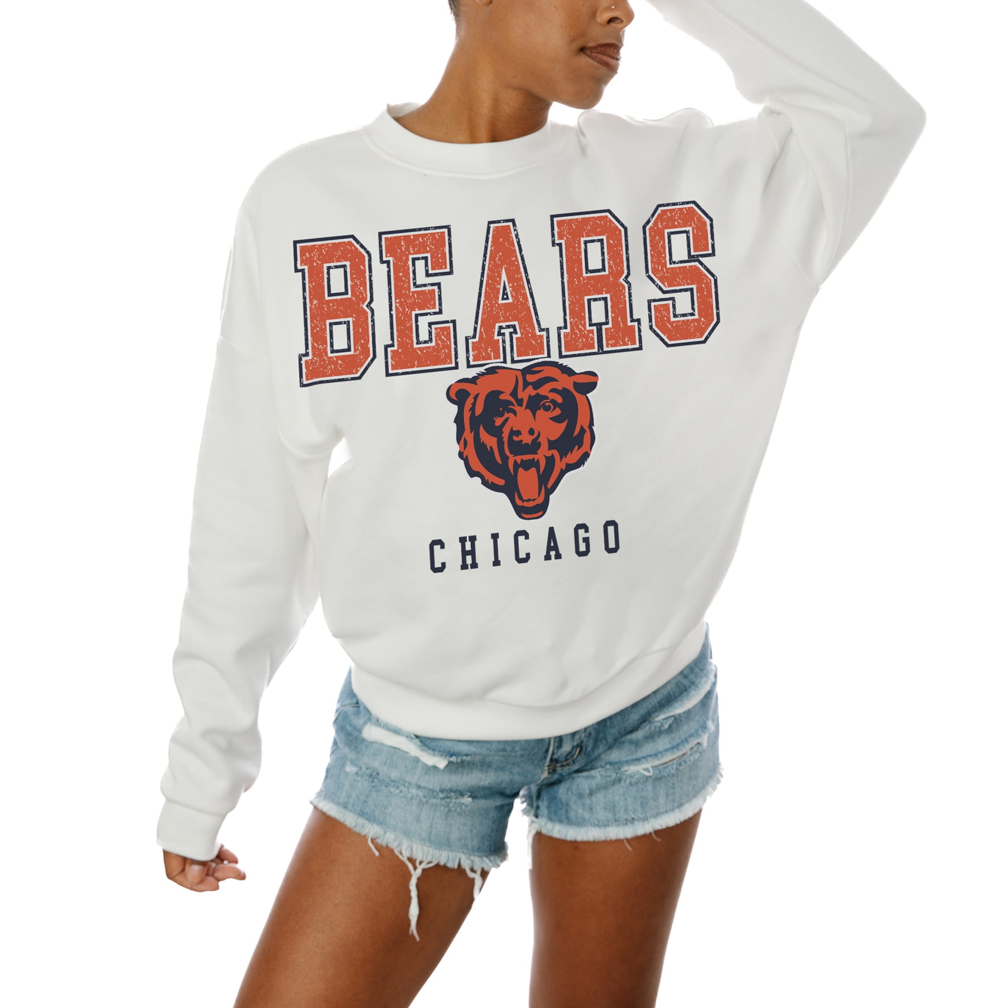 売れ筋商品|||ゲームデイ カットソー トップス レディース Women's White Chicago Bears Sunday Drives Oversized Crewneck Pullover Sweatshirt White Women's Gameday Couture White Chicago Bears Sunday Drives