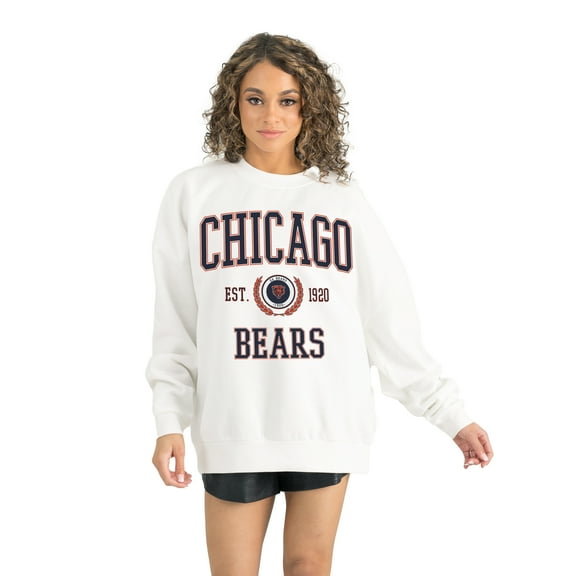 Women's Gameday Couture White Chicago Bears Timeless Triumph Premium Fleece Pullover Sweatshirt