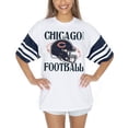 thumbnail image 1 of Women's Gameday Couture White Chicago Bears Vintage Look Contrast Mesh Striped Raglan T-Shirt, 1 of 3