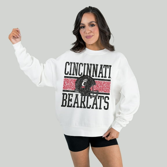 Women's Gameday Couture White Cincinnati Bearcats Fair Catch Pullover Sweatshirt