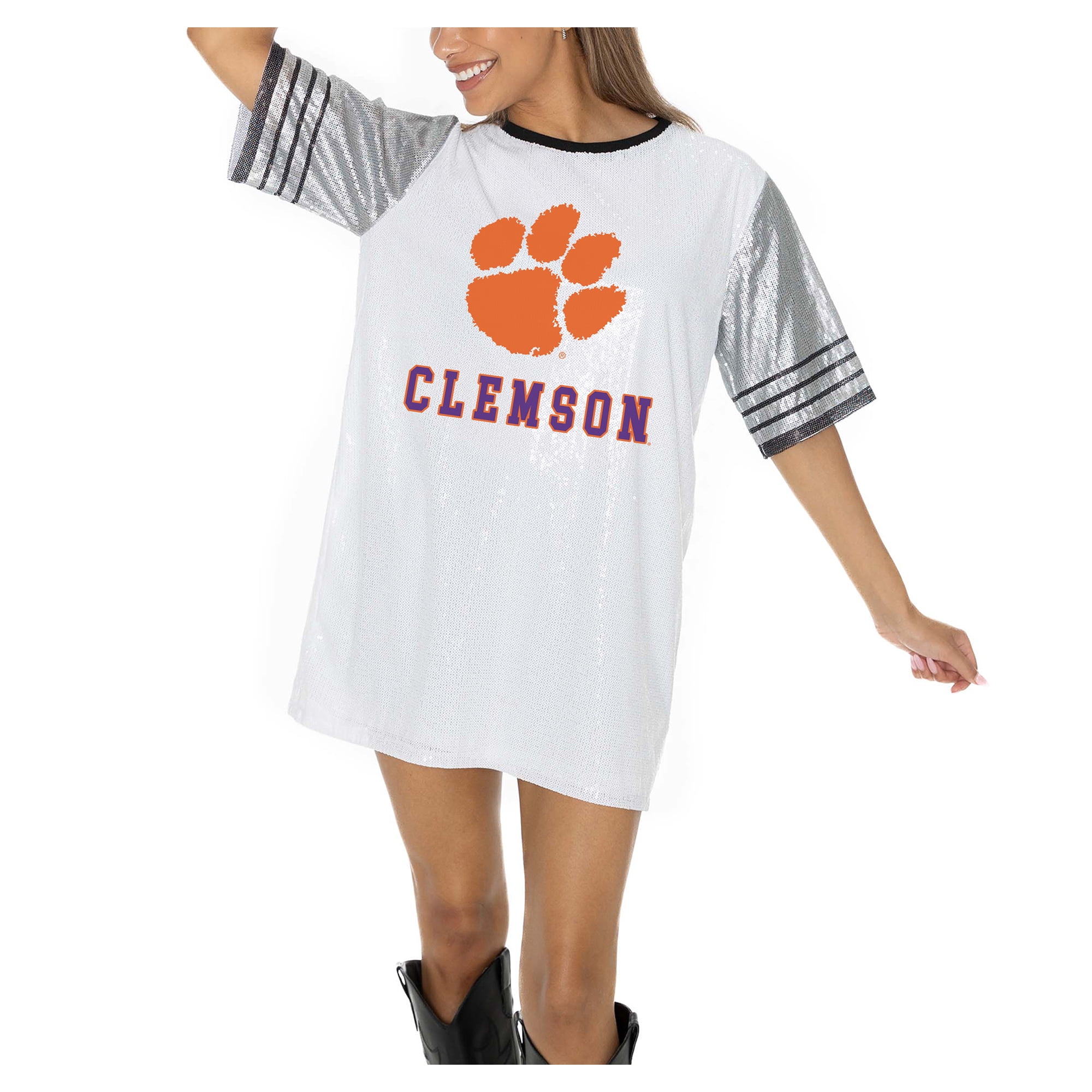 Women's Gameday Couture White Clemson Tigers Full Sequin Jersey Dress -  Walmart.com