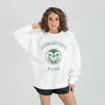 thumbnail image 1 of Women's Gameday Couture White Colorado State Rams Oversized Good Vibes Premium Fleece Drop Shoulder Pullover Sweatshirt, 1 of 1