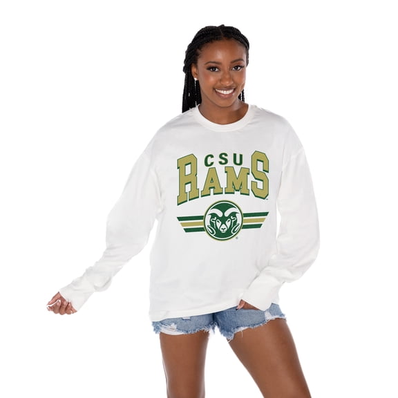 Women's Gameday Couture White Colorado State Rams Oversized Swift Strike Long Sleeve T-Shirt