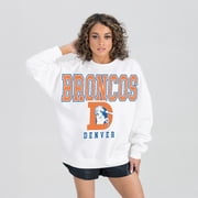 Womens Gameday Couture White Denver Broncos Classic Sunday Drives Oversized Premium Fleece Pullover Sweatshirt