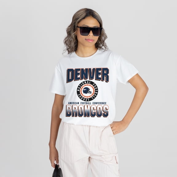 Women's Gameday Couture White Denver Broncos Oversized All-Time Classic Flowy T-Shirt