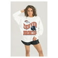 thumbnail image 1 of Women's Gameday Couture  White Denver Broncos Oversized Hard Earned Premium Fleece Pullover Sweatshirt, 1 of 4