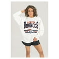 thumbnail image 1 of Women's Gameday Couture  White Denver Broncos Swift Strike Premium Oversized Fleece Pullover Sweatshirt, 1 of 4