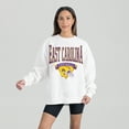 thumbnail image 1 of Women's Gameday Couture White ECU Pirates Oversized Good Vibes Premium Fleece Drop Shoulder Pullover Sweatshirt, 1 of 1