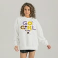 thumbnail image 1 of Women's Gameday Couture White ECU Pirates PoweredBy Go Girl Premium Pullover Sweatshirt, 1 of 1