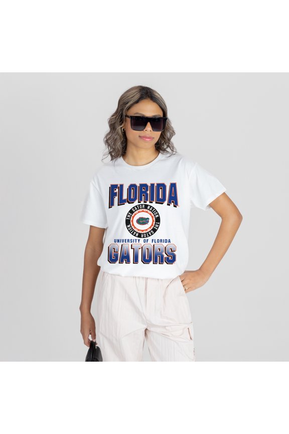 Women's Gameday Couture White Florida Gators All-Time Classic Oversized Flowy T-Shirt