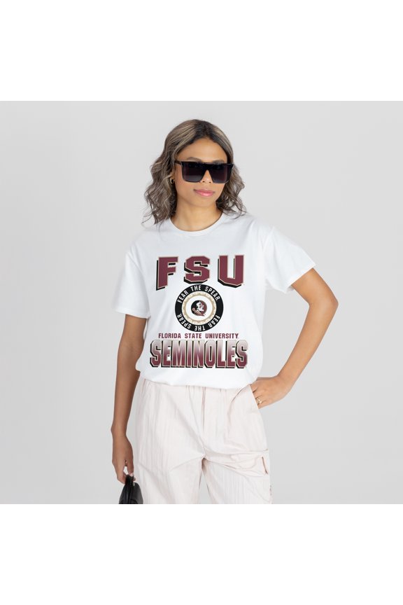 Women's Gameday Couture White Florida State Seminoles All-Time Classic Oversized Flowy T-Shirt