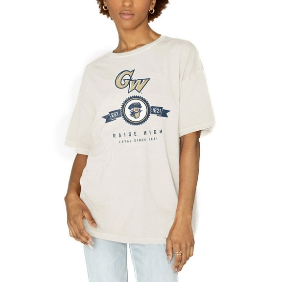 Women's Gameday Couture White George Washington University Get Goin' Oversized T-Shirt