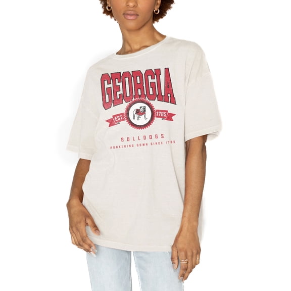 Women's Gameday Couture White Georgia Bulldogs Get Goin' Oversized T-Shirt
