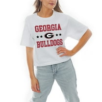 Women's Gameday Couture White Georgia Bulldogs Stars Boxy Fit Cropped T-Shirt