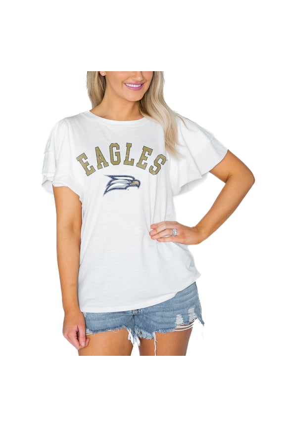 Women's Gameday Couture  White Georgia Southern Eagles Arch Logo Flutter Sleeve Lightweight T-Shirt