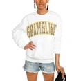 thumbnail image 1 of Women's Gameday Couture White Grambling Tigers Distressed Snap Perfect Oversized Pullover Sweatshirt, 1 of 1