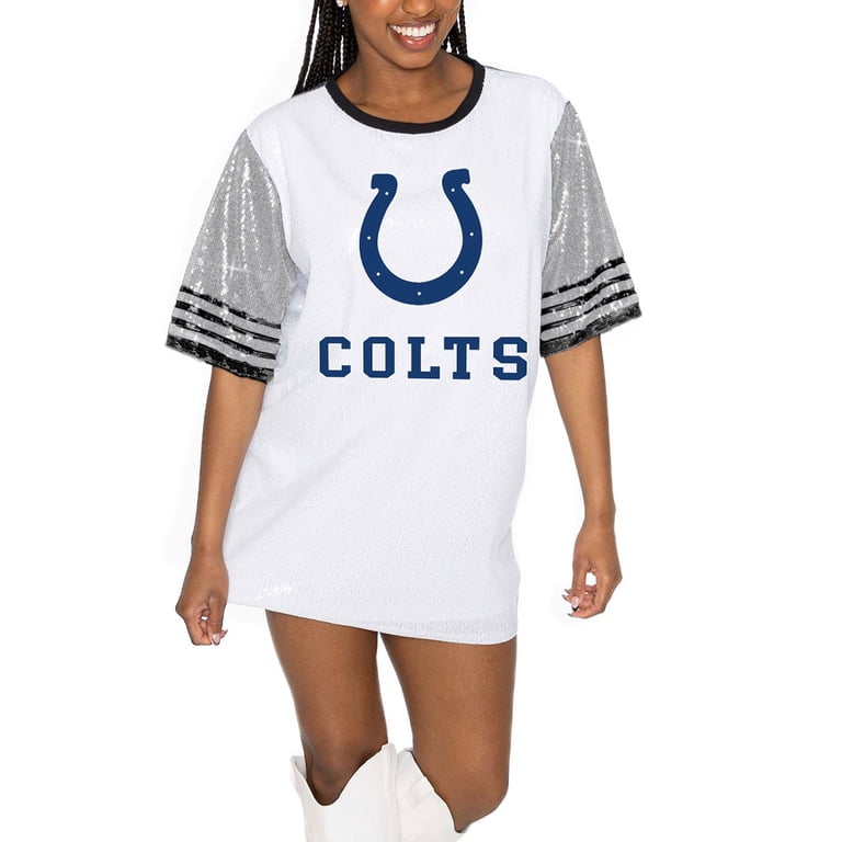 Women's Gameday Couture White/Gray Indianapolis Colts Bling It Full Sequin Jersey  Dress - Walmart.com