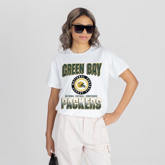 Women's Gameday Couture White Green Bay Packers Oversized All-Time Classic Flowy T-Shirt
