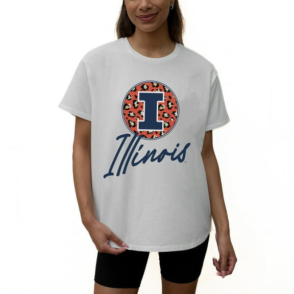 Women's Gameday Couture White Illinois Fighting Illini Wild Expectations Tri-Blend Flowy T-Shirt
