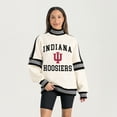 thumbnail image 1 of Women's Gameday Couture White Indiana Hoosiers Oversized Vivid Turtleneck Sweatshirt, 1 of 5