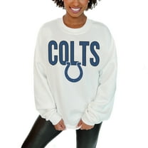 Women's Gameday Couture  White Indianapolis Colts  Just Go With It Oversized Long Sleeve Crewneck Sweatshirt