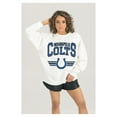 thumbnail image 1 of Women's Gameday Couture  White Indianapolis Colts Swift Strike Premium Oversized Fleece Pullover Sweatshirt, 1 of 4