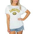 thumbnail image 1 of Women's Gameday Couture  White Iowa Hawkeyes Arch Logo Flutter Sleeve Lightweight T-Shirt, 1 of 1