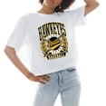 thumbnail image 1 of Women's Gameday Couture White Iowa Hawkeyes Baseball Boxy Fit Cropped T-Shirt, 1 of 2