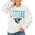 thumbnail image 1 of Women's Gameday Couture White Jacksonville Jaguars Oversized Yard Line Tri-Blend Pullover Sweatshirt, 1 of 2