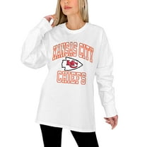 Women's Gameday Couture White Kansas City Chiefs Mind Games Oversized Long Sleeve T-Shirt