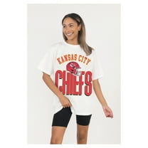 Women's Gameday Couture  White Kansas City Chiefs Oversized Classic Fierce Focus T-Shirt