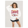 thumbnail image 1 of Women's Gameday Couture  White Kansas City Chiefs Swift Strike Premium Oversized Fleece Pullover Sweatshirt, 1 of 4
