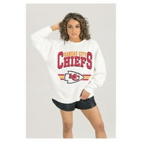Women's Gameday Couture  White Kansas City Chiefs Swift Strike Premium Oversized Fleece Pullover Sweatshirt