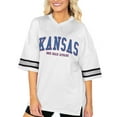 thumbnail image 1 of Women's Gameday Couture  White Kansas Jayhawks Option Play Oversized Mesh Fashion Jersey, 1 of 1