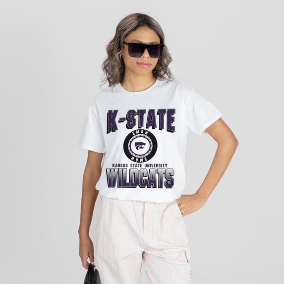 Women's Gameday Couture White Kansas State Wildcats All-Time Classic Oversized Flowy T-Shirt