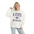 thumbnail image 1 of Women's Gameday Couture White Kansas State Wildcats Premium Fleece Drop Shoulder Oversized Pullover Sweatshirt, 1 of 4