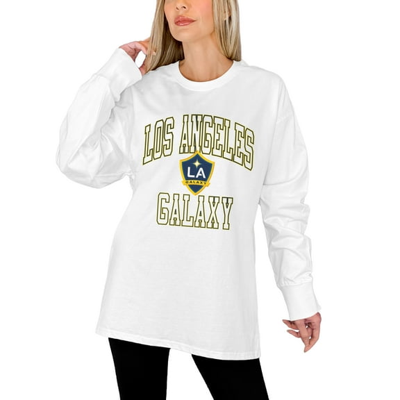 Women's Gameday Couture White LA Galaxy Oversized Long Sleeve T-Shirt