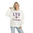 thumbnail image 1 of Women's Gameday Couture White LSU Tigers Premium Fleece Drop Shoulder Oversized Pullover Sweatshirt, 1 of 4