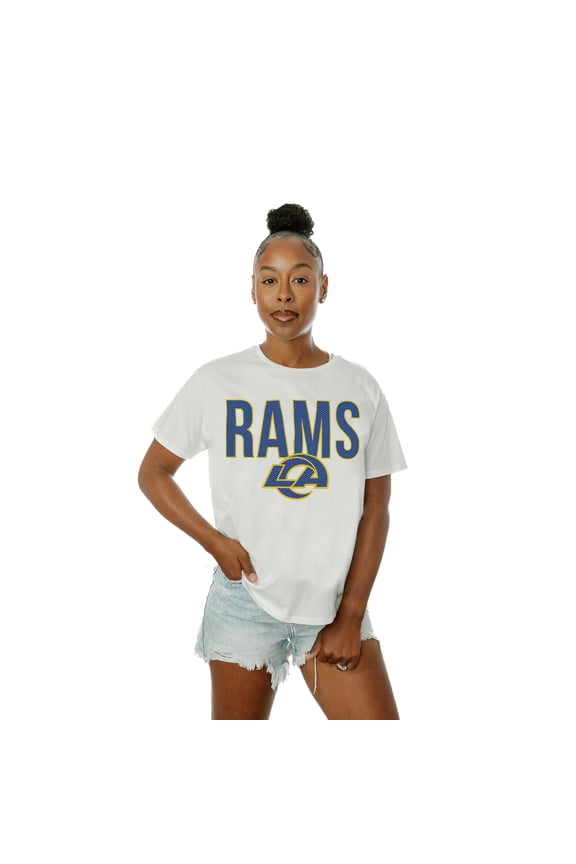 Women's Gameday Couture White Los Angeles Rams Keep It Up Flowy T-Shirt